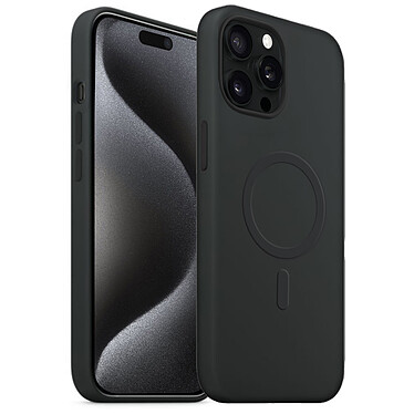 Akashi Silicone Case MagSafe Black iPhone 15 Pro