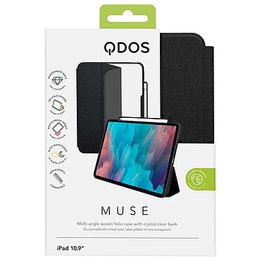QDOS Etui Folio Muse pour iPad Air 10.9" - Transparent Bleu pas cher