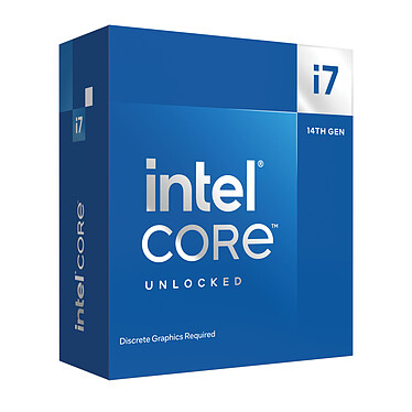 Intel Core i7-14700KF (3.4 GHz / 5.6 GHz) Processeur 20-Core (8 Performance-Cores + 12 Efficient-Cores) 28-Threads Socket 1700 Cache L3 33 Mo 0.010 micron (version boîte sans ventilateur - garantie Intel 3 ans)