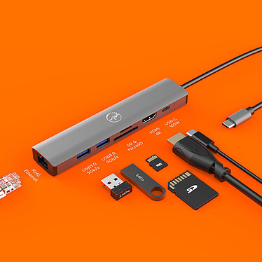 Mobility Lab Hub Adapter USB-C 7-en-1 avec Power Delivery 100W pas cher