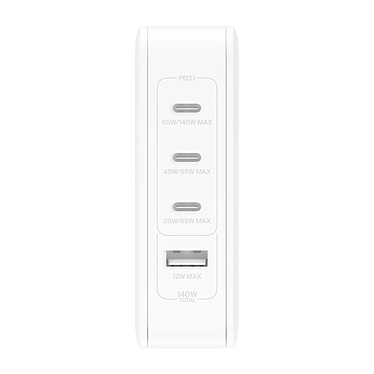 Avis Belkin Belkin Chargeur Secteur 140W avec 4 sorties (3 x USB-C et 1 USB-A) - Blanc