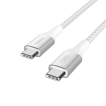 Comprar Cable USB-C a USB-C 240W de Belkin - resistente (blanco) - 1 m
