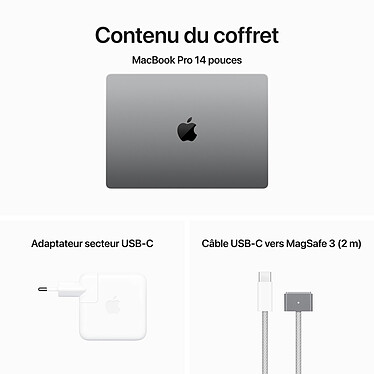 Apple MacBook Pro M3 14" Gris sidéral 8Go/2 To (MTL83FN/A-2TB) pas cher