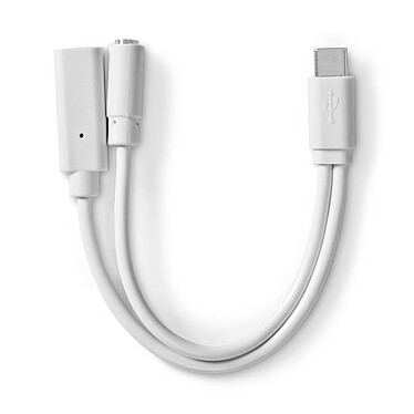 Nedis USB-C to USB-C female adapter + 3.5 mm jack White