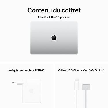Apple MacBook Pro M3 Pro 16" Argent 36Go/2 To (MRW63FN/A-2TB) pas cher