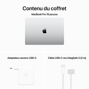 Apple MacBook Pro M3 Pro 16" Argent 36Go/512 Go (MRW63FN/A-QWERTY-INT) pas cher