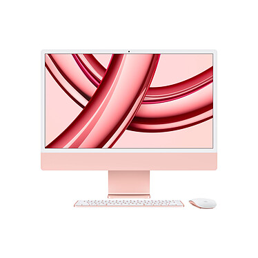 Apple iMac M3 (2023) 24" 16 Go 512 Go Rose (MQRU3FN/A-16GB) Magic Keyboard avec Touch ID Puce Apple M3 (GPU 10 coeurs) 16 Go SSD 512 Go Ecran Retina 4.5K 24" Wi-Fi 6E/Bluetooth Thunderbolt/USB 4 Gigabit Ethernet USB-C 3.1 Webcam macOS Sonoma