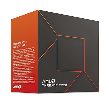 AMD Ryzen Threadripper 7980X (3.2 GHz / 5.1 GHz) Processeur 64-Core 128-Threads socket sTR5 Cache 320 Mo 5 nm TDP 350W (version boîte sans ventilateur- garantie constructeur 3 ans)