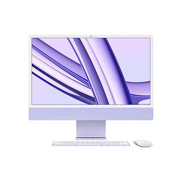 Apple iMac M3 (2023) 24" 24 Go 1 To Mauve (Z19Q852-FR-24GB-1TB-MKPN) Magic Keyboard avec Touch ID et pavé numérique Puce Apple M3 (GPU 10 coeurs) 24 Go SSD 1 To Ecran Retina 4.5K 24" Wi-Fi 6E/Bluetooth Thunderbolt/USB 4 Gigabit Ethernet USB-C 3.1 Webcam macOS Sonoma