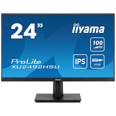 iiyama 23.8" LED - ProLite XU2492HSU-B6 Ecran PC Full HD 1080p - 1920 x 1080 pixels - 0.4 ms (MPRT) - Format large 16/9 - Dalle IPS - 100 Hz - FreeSync - DisplayPort/HDMI - Haut-parleurs - Noir