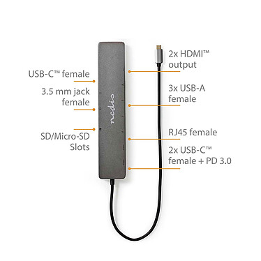 Docking station USB-C 10-in-1 di Nedis economico