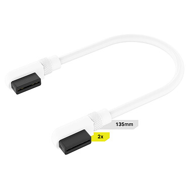 Corsair iCue Link Slim 90° connectors Cable 135 mm (x 2) - Blanc