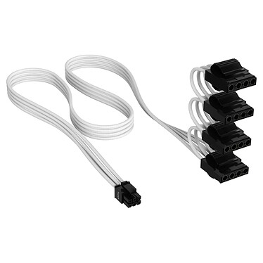 Cable de alimentación Corsair Premium Molex 4 conectores Tipo 5 Gen 5 - Blanco