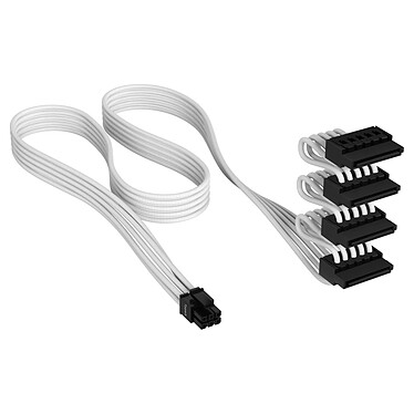 Cable de alimentación premium Corsair SATA 4 conectores Tipo 5 Gen 5 - Blanco