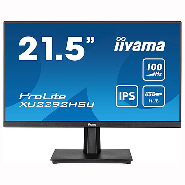 iiyama 21.5" LED - ProLite XU2292HSU-B6 Ecran PC Full HD 1080p - 1920 x 1080 pixels - 0.4 ms (MPRT) - Format large 16/9 - Dalle IPS - 100 Hz - FreeSync - DisplayPort/HDMI - Haut-parleurs - Noir