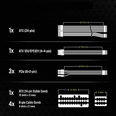 Corsair Premium Type 5 Gen 5 Starter Cable Kit - Nero economico