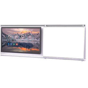Vanerum Extraíble horizontal para ENI - 120 x 400 cm (1 W200 cm fijo + 1 W200 cm extraíble) - fieltro esmaltado blanco
