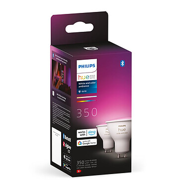 Avis Philips Hue White and Color GU10 5.7 W Bluetooth x 2