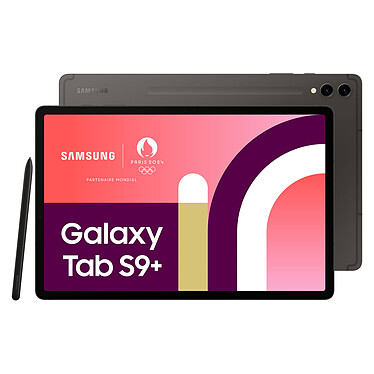 Samsung Galaxy Tab S9+ 12.4" SM-X816 256 Go Anthracite 5G Tablette Internet 5G IP68 - Qualcomm Snapdragon 8 Gen 2 Octo-Core - RAM 12 Go - 256 Go - Écran Dynamic AMOLED 2x 12.4" 120Hz - Wi-Fi 6E/Bluetooth 5.3 - Webcam - 10090 mAh - S Pen - Android 13