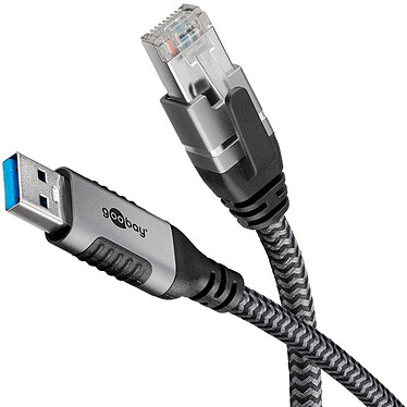 Goobay Câble Ethernet USB-A 3.0 vers RJ45 CAT 6 FTP - M/M - 1 m