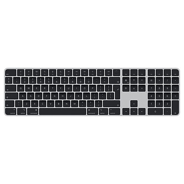 Apple Magic Keyboard avec Touch ID et pavé numérique Noir-INT (MMMR3Z/A) Clavier sans fil avec pavé numérique Bluetooth rechargeable (QWERTY, Anglais international) pour Mac avec processeur Apple