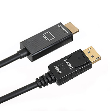 Textorm TXCVDPH2K18 (1.8m) Câble DisplayPort vers HDMI blindé 4K@30Hz 2K@60Hz- mâle/mâle - 1.8 mètres