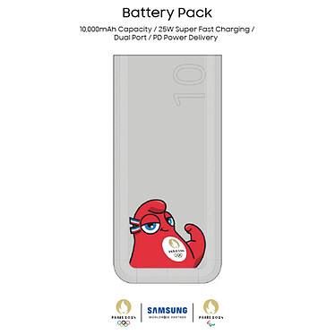Samsung Batterie externe charge ultra rapide 25W - JO Paris 2024 - Beige pas cher