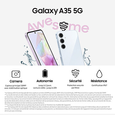 Avis Samsung Galaxy A35 5G Bleu Nuit (6 Go / 128 Go)