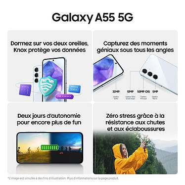 Acheter Samsung Galaxy A55 5G Bleu (8 Go / 128 Go)