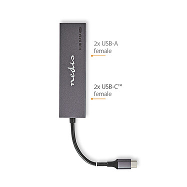 Nedis Hub USB-C 3.1 vers 2x USB-C + 2x USB-A pas cher