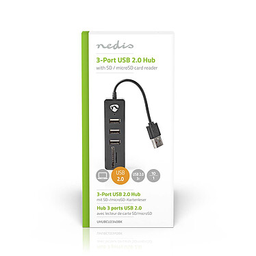Acheter Nedis Hub USB-A vers 3x ports USB-A + 1x lecteur SD/MicroSD