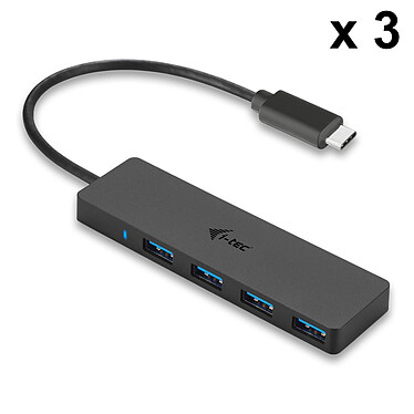 i-tec Pack de 3x USB-C Slim Hub Pasivo 4 Puertos