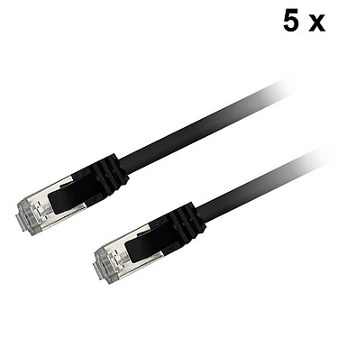 Textorm Set of 5x RJ45 CAT 6 FTP cables - male/male - 0.2 m - Black