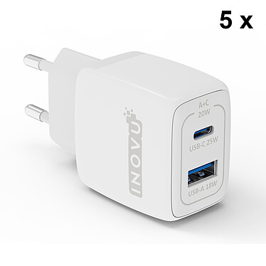 INOVU Set of 5x 25W USB-C Power Delivery Chargers