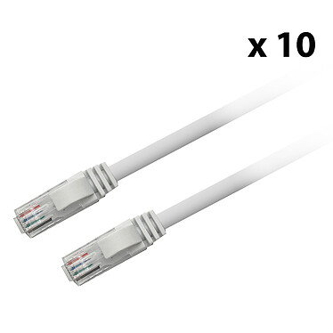 Textorm Câble RJ45 CAT 6 UTP - mâle/mâle - 0.5 m - Blanc (x 10)