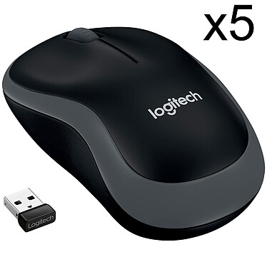 Mouse senza fili Logitech M185 (grigio) (x5)