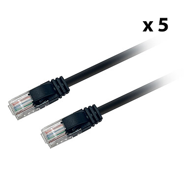 Textorm Câble RJ45 CAT 5E UTP - mâle/mâle - 0.5 m - Noir (x 5)