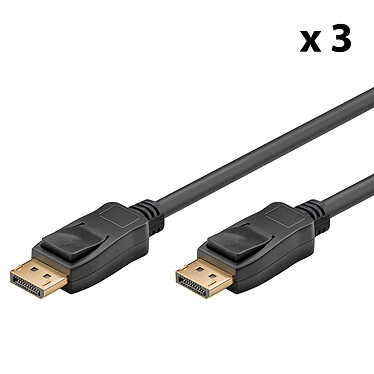 Goobay Confezione da 3 cavi DisplayPort 1.4 8K (2 m)