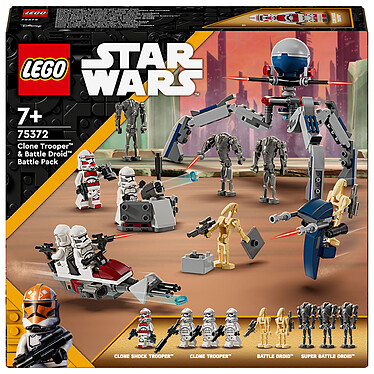 LEGO Star Wars 75372 Pack de batalla de soldados clon y droides de batalla.