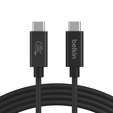 Belkin Câble USB4 20 Gbps USB-C vers USB-C - Mâle/Mâle (noir) - 2 m
