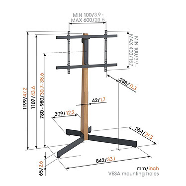 Review Vogel's TVS 3695 TV Stand (Wood and Black).