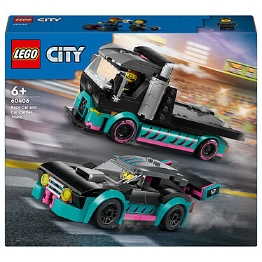 LEGO City 60406 The Race Car and Car Transport Truck Set .