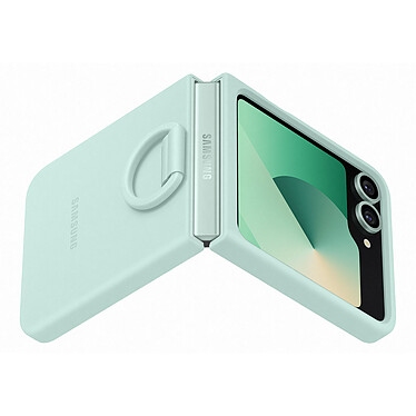 Samsung Custodia in Silicone Verde Acqua Anello Galaxy Z Flip 6. economico