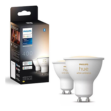 Avis Philips Hue White Ambiance GU10 4.3 W Bluetooth x 2