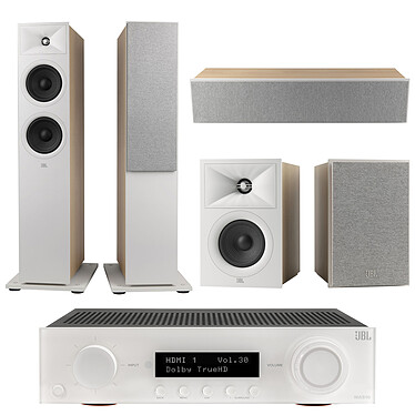 JBL MA510 Blanc + JBL Pack Stage V2 260F Latte 5.0 