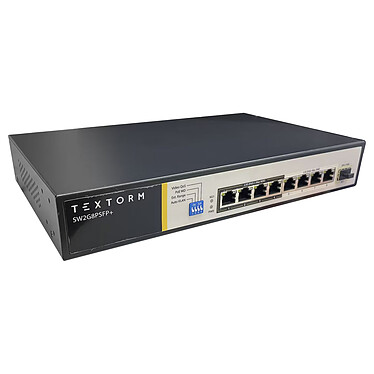 Conmutador TEXTORM 8 puertos 2,5 GbE 4 puertos PoE+ y 4 puertos PoE++ con SFP+ 10G .