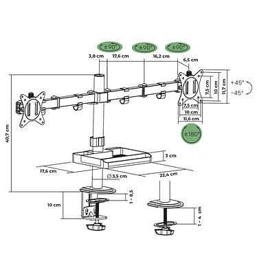 Advance XtendMounts Dual - Supporto per 2 schermi. economico