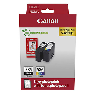 Canon PG-585/CL-586 BK/C/M/Y Photo Value Pack.