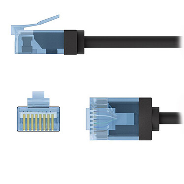 Avis Goobay Câble RJ45 Slim Cat 6a U/UTP 0.25 m (Noir)