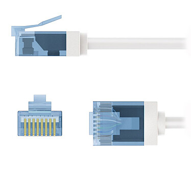 Avis Goobay Câble RJ45 Slim Cat 6a U/UTP 0.15 m (Blanc)